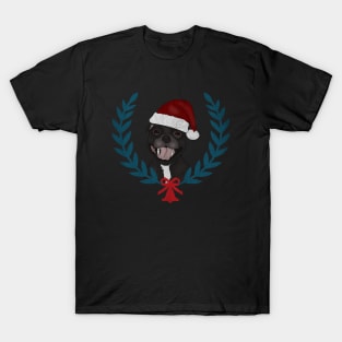 Xmas Pitbull Santa Claus Dog Lover T-Shirt